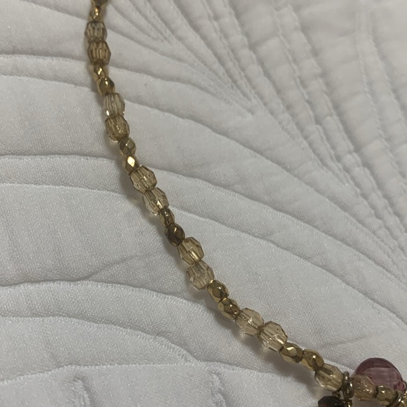 Cookie Lee lucite charm necklace pale gold - Picture 8 of 10